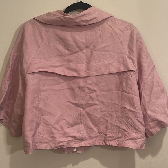 Sandro Linen-Blend Crop Jacket - Picture 3 of 3